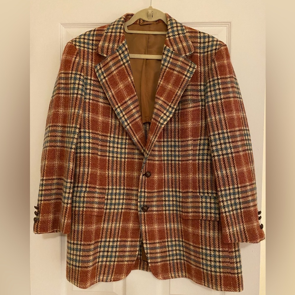 Vintage plaid men’s sport coat jacket blazer